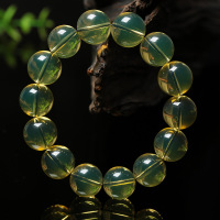 血珀手串琥珀蜜蜡男女款鸡油蜜蜡单圈蓝珀佛珠金珀手链情侣款 蓝珀单圈手链 珠子直径10mm