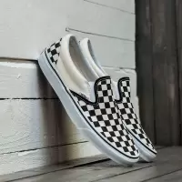 VANS范斯黑白棋盘格一脚蹬男女slip on经典款帆布鞋VN-0EYEBWW