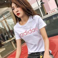 正品阿迪达斯短袖女装2019夏新款休闲体恤上衣纯棉透气运动T恤