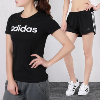 正品阿迪达斯女运动T恤夏季新款运动服休闲宽松短袖T恤跑步健身短裤