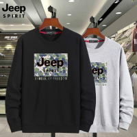 JEEP吉普圆领卫衣春秋新款韩版宽长袖卫衣男外套女潮圆领大码印花