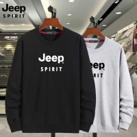 JEEP吉普圆领卫衣春秋装2021新款印花圆领潮长袖大码宽松休闲上衣