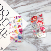 日韩风透明卡通iPhone6s苹果x 7/8代 plus手机壳全包边硅胶软壳套
