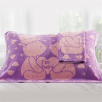 洁丽雅(grace)泰迪熊枕巾纯棉新疆棉枕巾全棉亲肤一对装8887