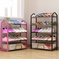 简易鞋架口宿舍家用鞋架子多层防尘鞋柜不锈钢卫生间收纳架鞋架