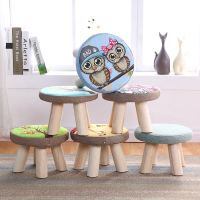 实木小凳子时尚创意矮凳布艺小板凳家用小木凳儿童小板凳ins红