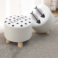 宝宝小凳子家用红ins北欧时尚创意客厅木头小圆凳可爱儿童板凳.