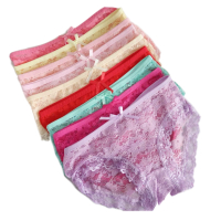 2019蝴蝶结蕾丝内裤清新纯色超薄性感诱惑透明包臀三角裤头低腰速干蕾丝包臀