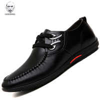 老人头夏季2020男士休闲鞋皮鞋男镂空系带年轻爸爸百搭商务透气防滑软底鞋子