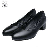 老人头2020妈妈鞋春秋款中年女鞋软底女皮鞋中跟粗跟单鞋舒适上班工作鞋防滑