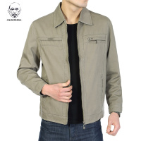 老人头2020中老年男装夹克衫春秋薄款立领全棉休闲外套中年男式5060岁爸爸装