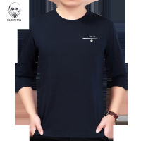 老人头2020秋装男士圆领T恤中老年全棉薄款长袖体恤中年爸爸装大码父亲汗衫