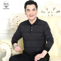 老人头2020春季中年男士长袖T恤薄款中老年人纯棉秋衣服40-50岁60爸爸装夏装