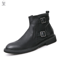 老人头2020秋冬马丁靴男高帮短靴英伦黑色韩版男靴子内增高潮流加绒切尔西靴