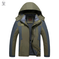 老人头2020中老年人夹克男宽松大码休闲运动户外冲锋衣外套加绒爸爸男装秋冬