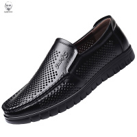 老人头2020夏季透气凉皮鞋男士真皮凉鞋软底防滑中老年人爸爸男鞋老人爷爷鞋