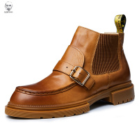 老人头2021马丁靴男中帮英伦风男靴真皮一脚蹬短靴手工头层牛皮切尔西靴潮鞋