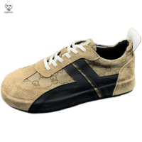 老人头2021年新款秋季透气真皮板鞋男潮流韩版包底连体鞋休闲运动男潮鞋