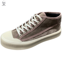 老人头2021春秋男士高帮鞋真皮透气休闲板鞋潮流韩版复古翻毛皮素面皮鞋