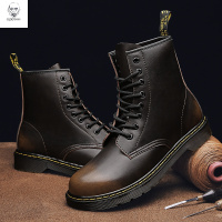 老人头2021马丁靴秋季新款休闲复古真皮英伦风工装靴潮流百搭厚底靴子男