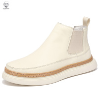 老人头2021秋季新款欧洲站男鞋高帮真皮切尔西靴高邦小白鞋百搭马丁靴潮