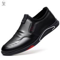 老人头2021秋季皮鞋男士休闲鞋真皮牛皮男鞋软皮软底单鞋内增高透气运动鞋