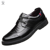 老人头2021真皮男鞋商务休闲鞋秋季单鞋软底加绒中老年爸爸鞋牛皮透气皮鞋男