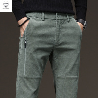 老人头2021秋季灯芯绒休闲裤男宽松直筒男裤秋冬款弹力潮流纯棉男士条绒裤子