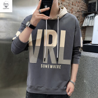 老人头2021新款春秋装卫衣男ins潮牌宽松连帽子港风字母印花上衣服秋衣