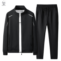 老人头2021运动套装男春秋中老年宽松大码休闲上衣50-60岁爸爸装立领两件套