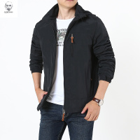 老人头2021外套男春秋户外运动夹克中老年休闲可拆卸带帽防风冲锋衣爸爸装