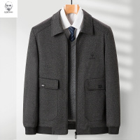 老人头2021新款男士外套商务休闲男装夹克中年翻领50岁爸爸工装上衣秋季