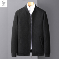 老人头2021爸爸中年夹克男秋季新款宽松休闲外套中老年人男士秋装棒球领上衣