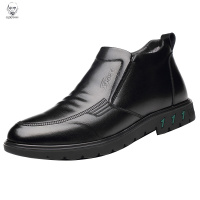 老人头2021棉鞋男士冬季真皮羊毛加厚中老年保暖鞋子加绒高帮防滑商务棉皮鞋