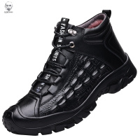 老人头2021男士棉鞋冬季真皮羊毛高帮加绒户外休闲棉皮鞋保暖皮毛一体雪地靴