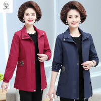 老人头2021中老年女装秋装外套新款洋气妈妈春秋长袖夹克大码短款女风衣