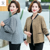 老人头2021妈妈春秋装外套女40岁气质夹克短款新款中年女装秋冬薄款上衣
