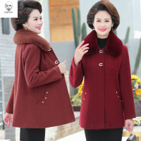 老人头2021妈妈秋装毛呢外套新款中老年女装秋冬中长款呢子大衣女士春秋上衣