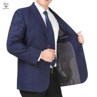 老人头2021春秋季休闲西服外套男士40岁50中老年人爸爸男装单件便西上衣西装