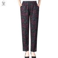 老人头2021老人裤子女冬季妈妈加绒加厚直筒裤老年女裤松紧高腰太太奶奶长裤