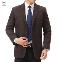 老人头2021春秋冬季男装休闲西装中年男士宽松加大码外套爸爸装上衣男式西服