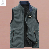 老人头2021加绒加厚抓绒衣马甲秋冬季大码摇粒绒宽松背心男时尚保暖男外套潮