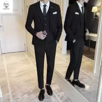 老人头2021定做款秋季西服套装男结婚礼服修身韩版帅气商务正装男士休闲小西装外套