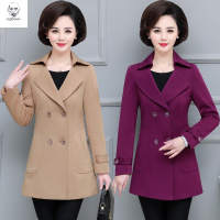 老人头2021中年妈妈秋装女薄外套新款40岁50妇女中老年风衣女中长款褂子