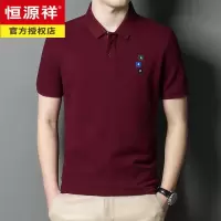 恒源祥夏季新款男士短袖T恤翻领纯色纯棉时尚休闲男装半袖体恤打底上衣
