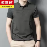 恒源祥夏季新款男士无痕短袖T恤翻领休闲时尚男装体恤上衣半衫打底衫男