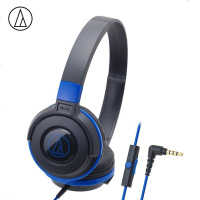 铁三角(audio-technica) ATH-S100IS 重低音线控带麦便携头戴式耳机 手机耳麦 黑蓝色
