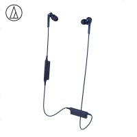 铁三角(audio-technica) ATH-CKS550XBT 重低音蓝牙运动入耳式耳机 蓝色 颈挂线控 手机通