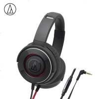 铁三角(audio-technica) ATH-WS550iS 便携式重低音头戴耳机 立体声 手机耳麦 黑红色