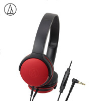 铁三角(audio-technica) ATH-AR1iS 轻便折叠式智能手机耳机 通话耳麦 音乐运动 红色